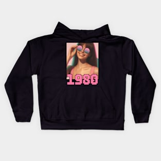 1980 retro girl Kids Hoodie